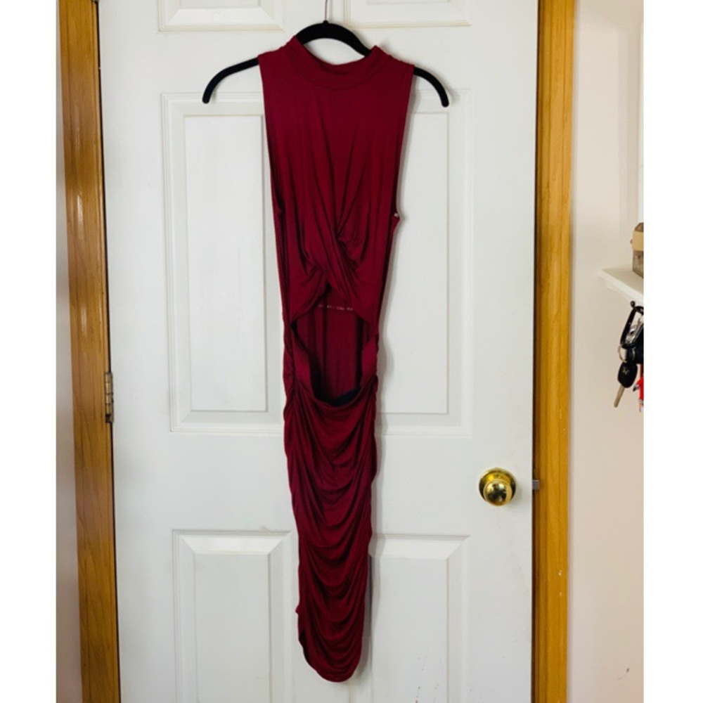 Burgundy Cut-Out Dress